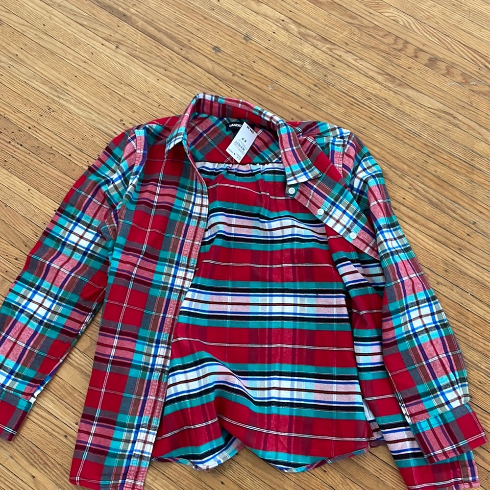 Lands end button down flannel